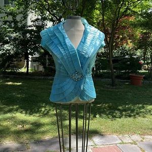 Cachet short sleeves organza top